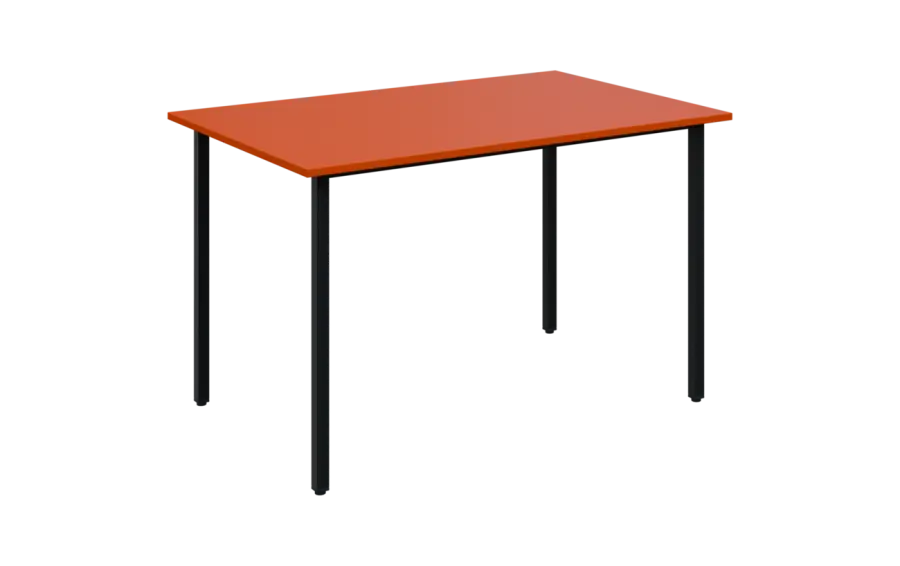 JSB 120N Jídelní stůl 1200 x 800 mm, deska pomeranč / podnož černá